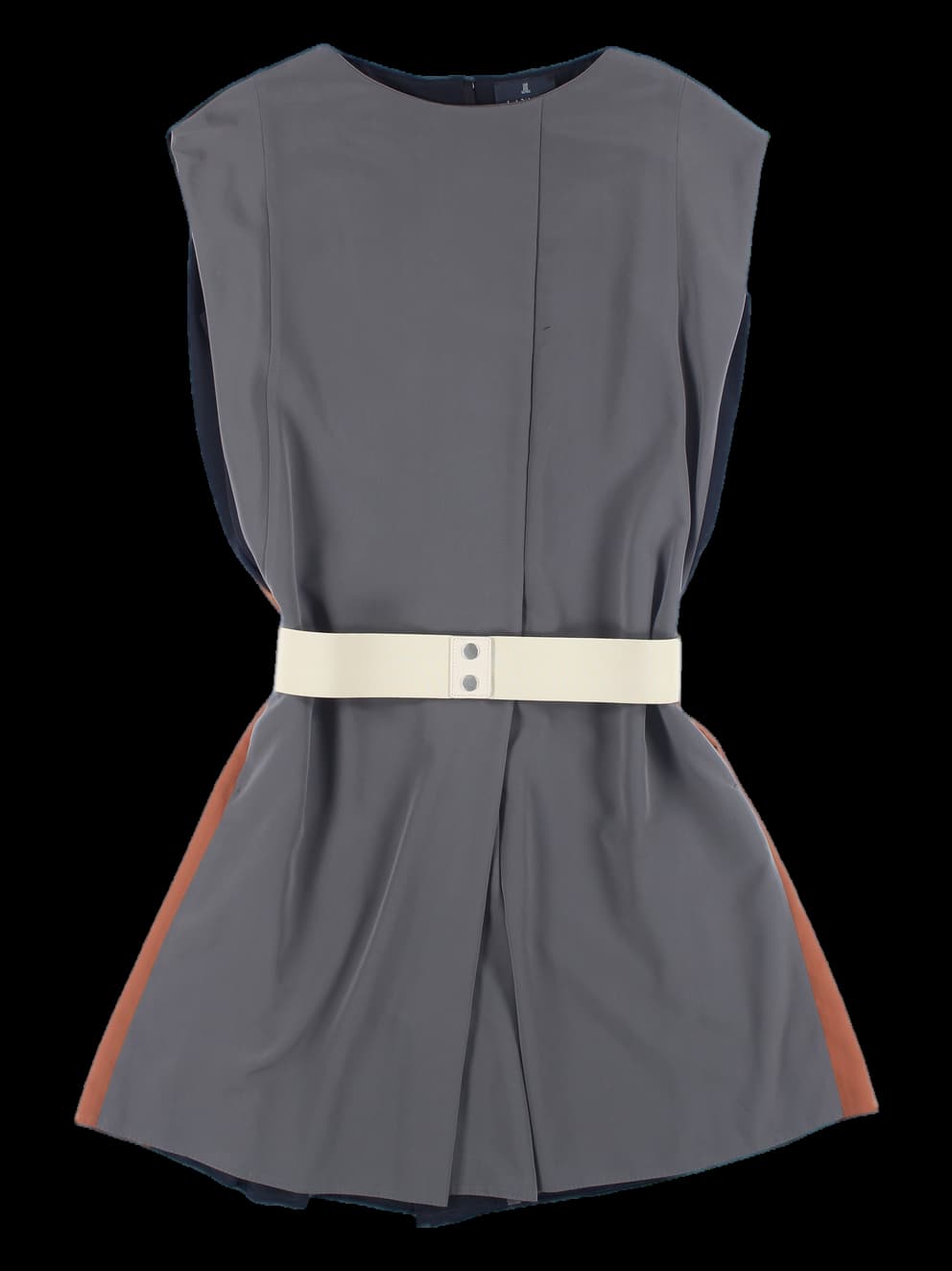 민소매 배색 점프슈트