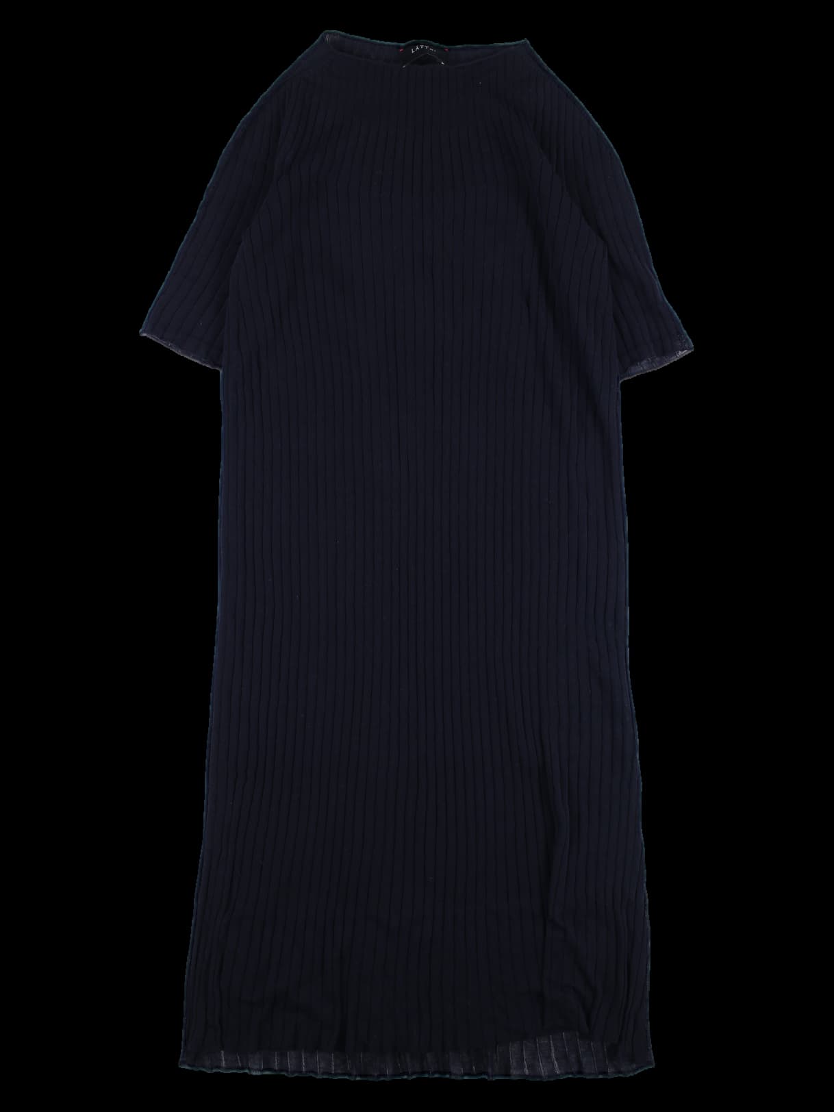 보트넥 반팔 골지 롱 원피스