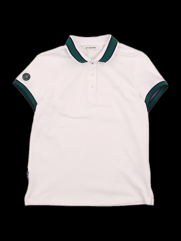 컬러 포인트 반팔 카라 티