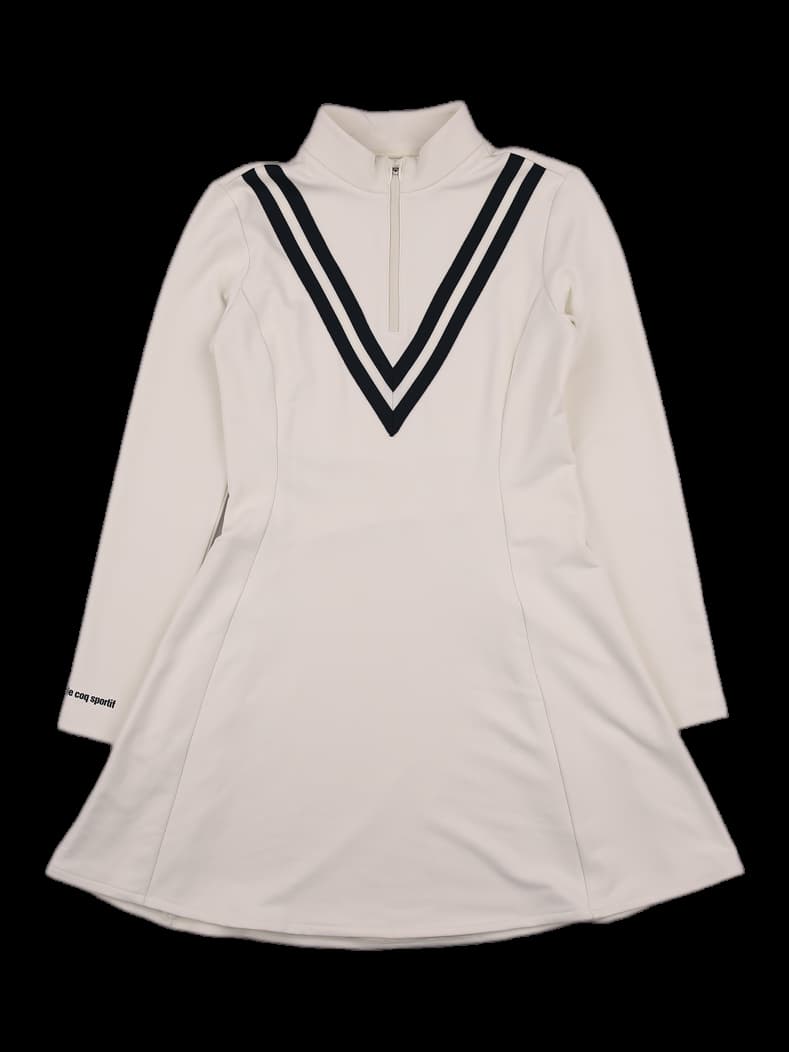 하이넥 집업 기모 플레어 원피스