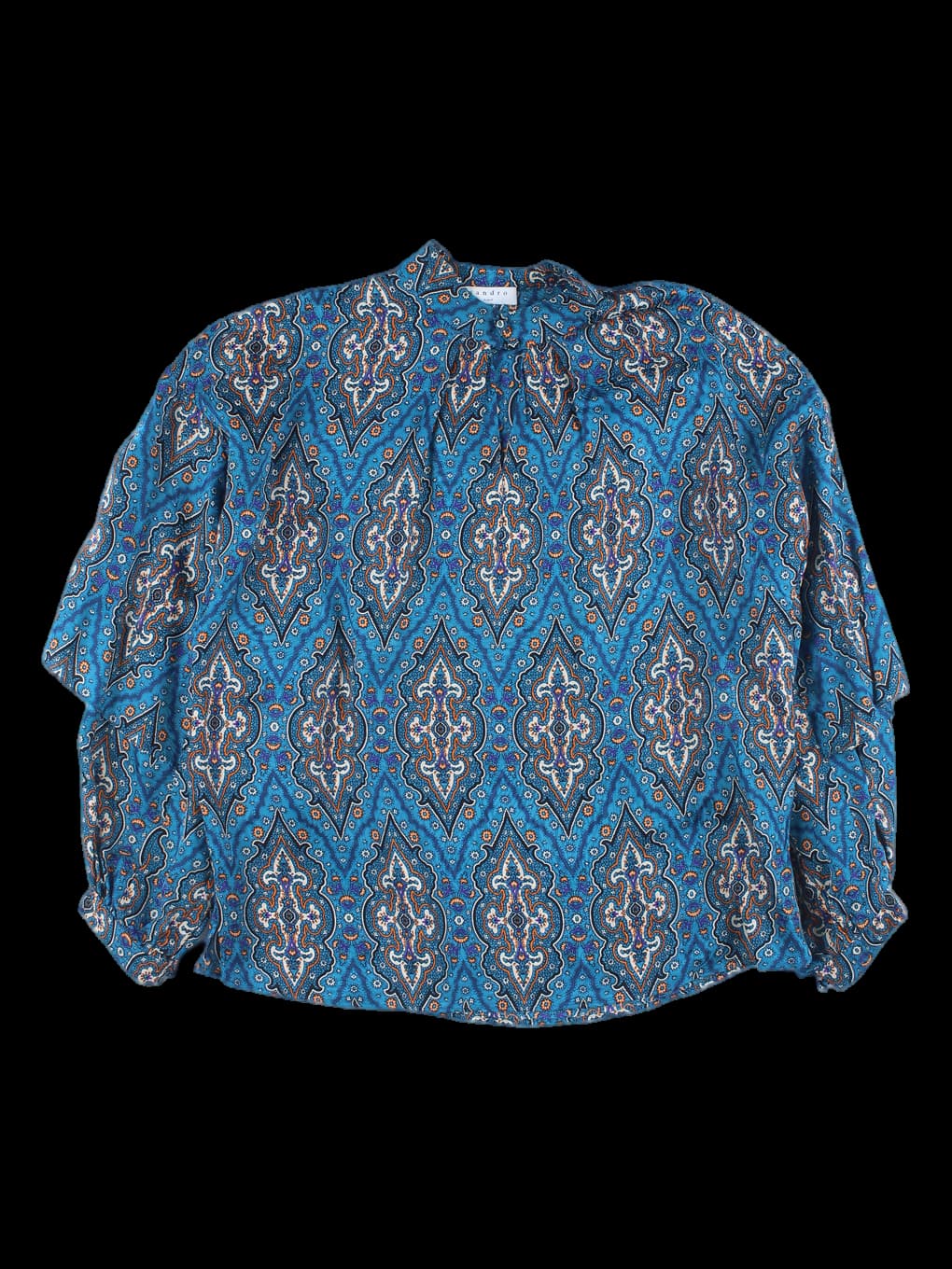 프린트 긴팔 블라우스