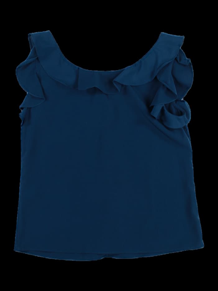 프릴 민소매 블라우스