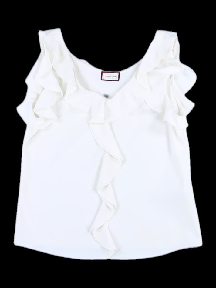 프릴 민소매 블라우스