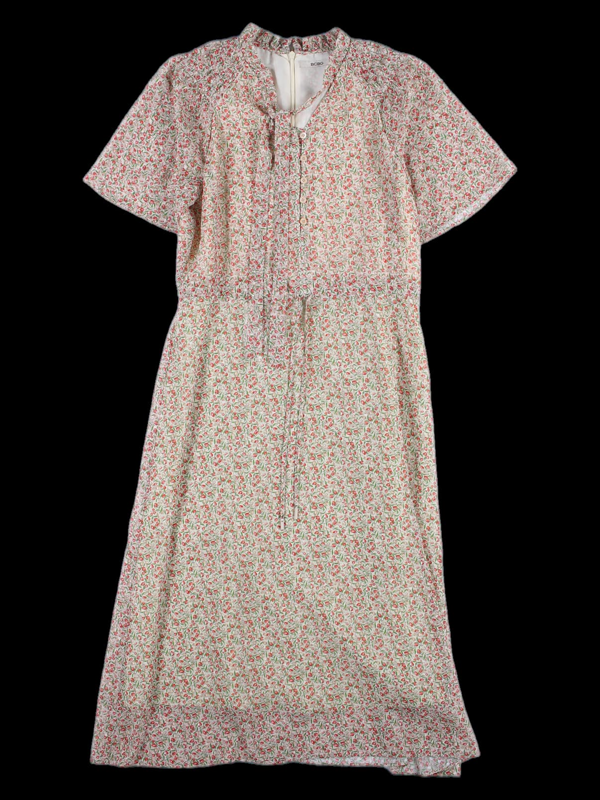 타이 허리 스트링 쉬폰 원피스