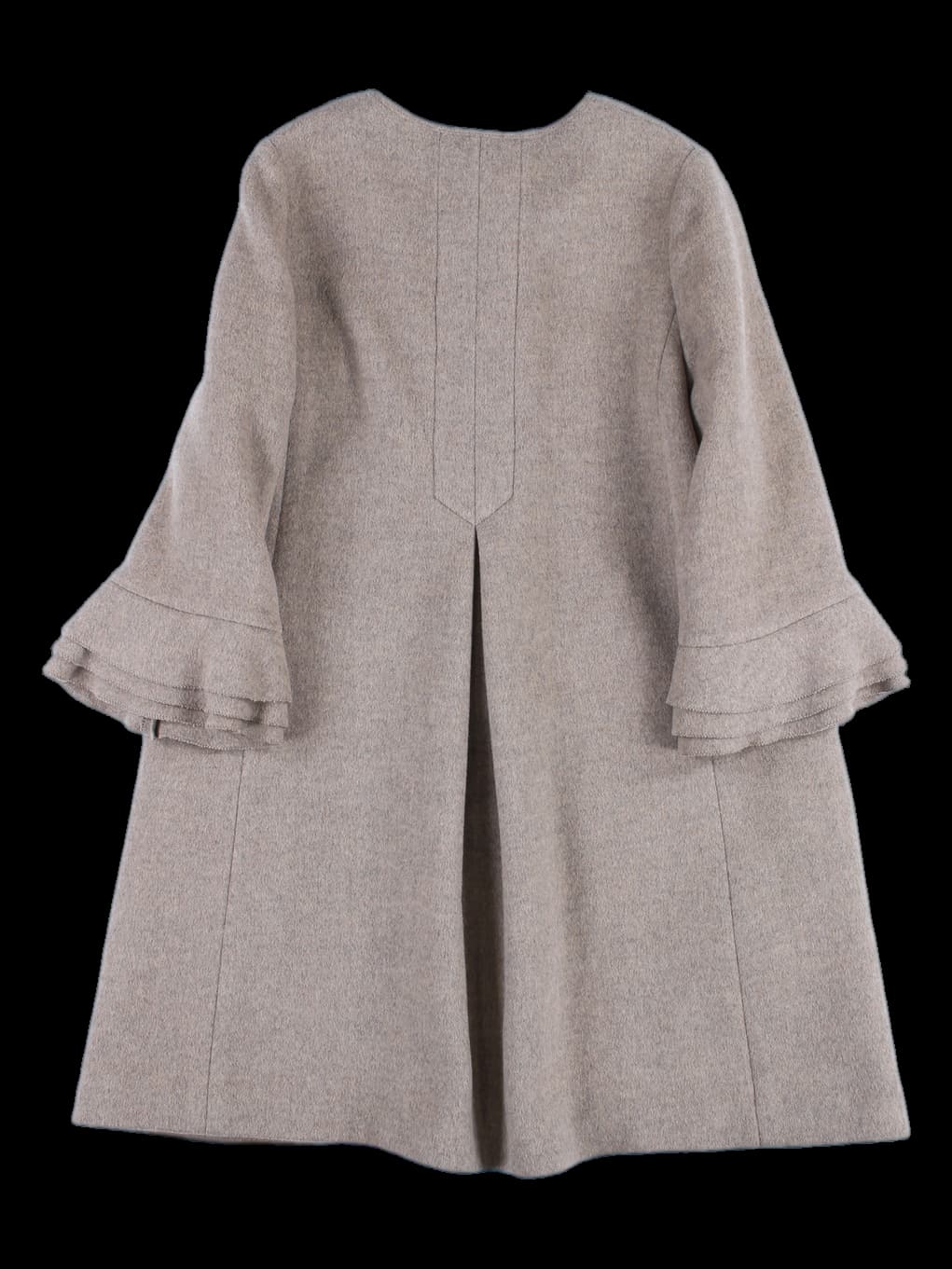 프릴 장식 히든 버튼 코트