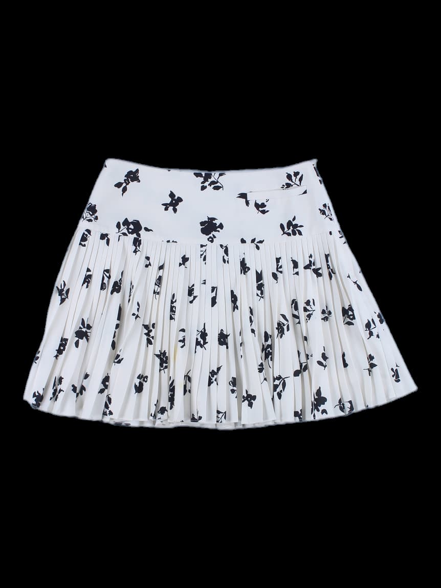 플라워 플리츠 스커트