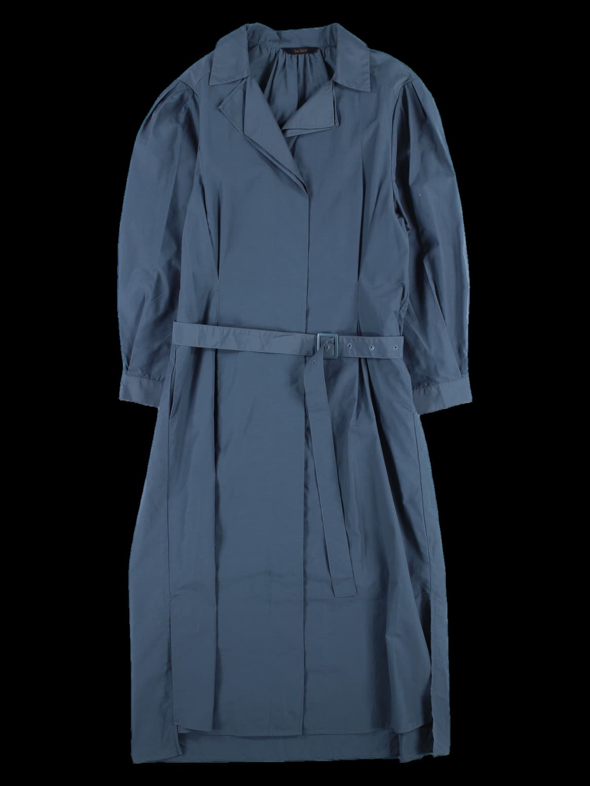 퍼프 숄더 허리 벨트 카라 원피스