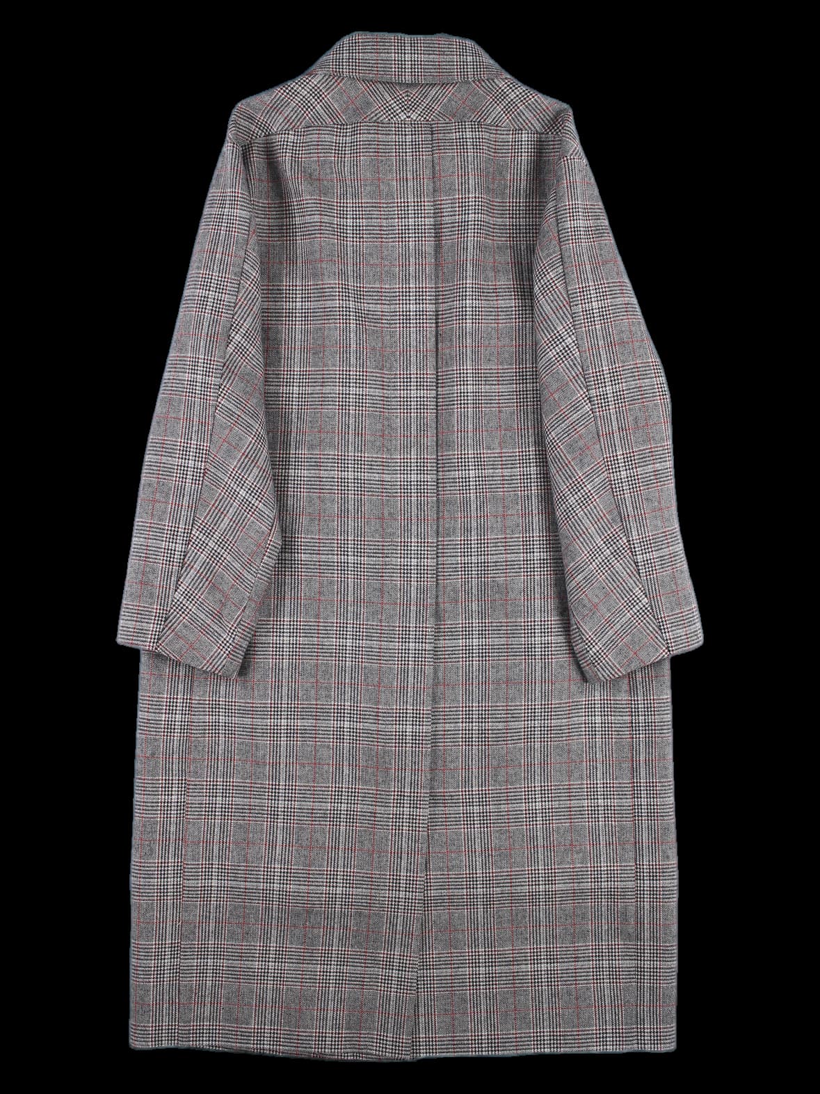 글렌 체크 롱 코트