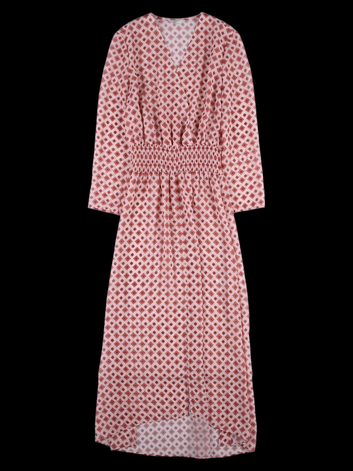 스모킹 허리 밴드 패턴 원피스