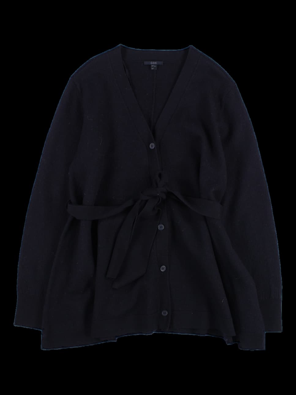 브이넥 오버핏 허리끈 가디건