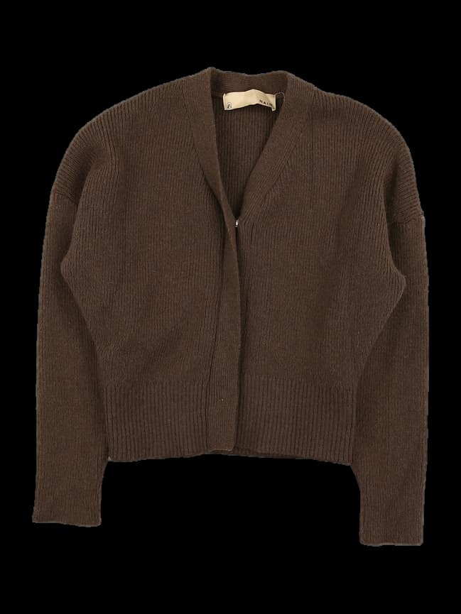 브이넥 단추 가디건