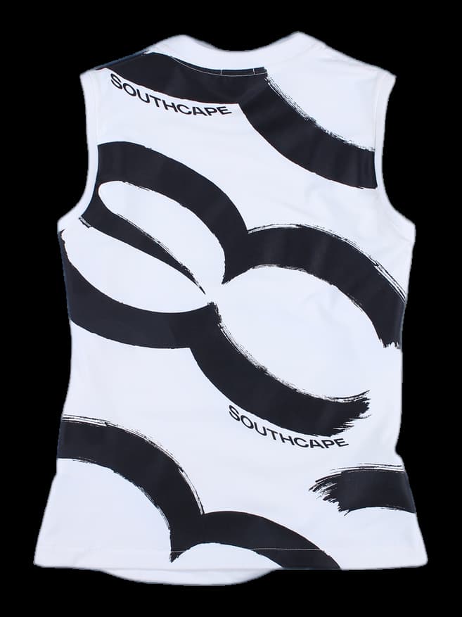 라운드넥 패턴 민소매 티셔츠