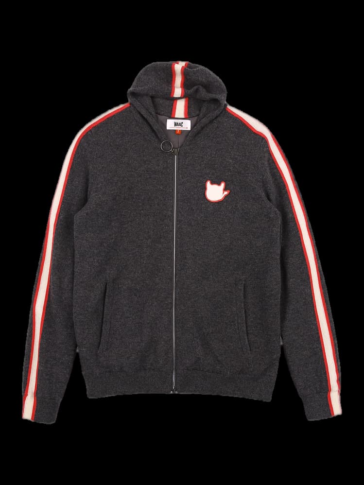 방풍 후드 니트 집업 점퍼