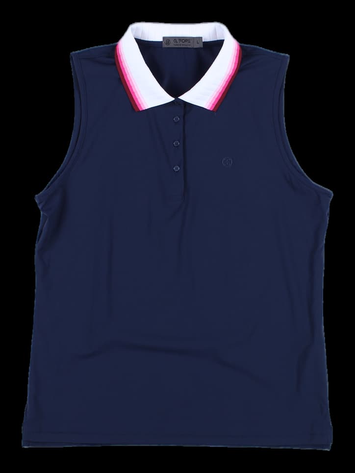 지포어 민소매 카라티