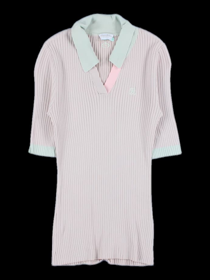 니트 반팔 카라티