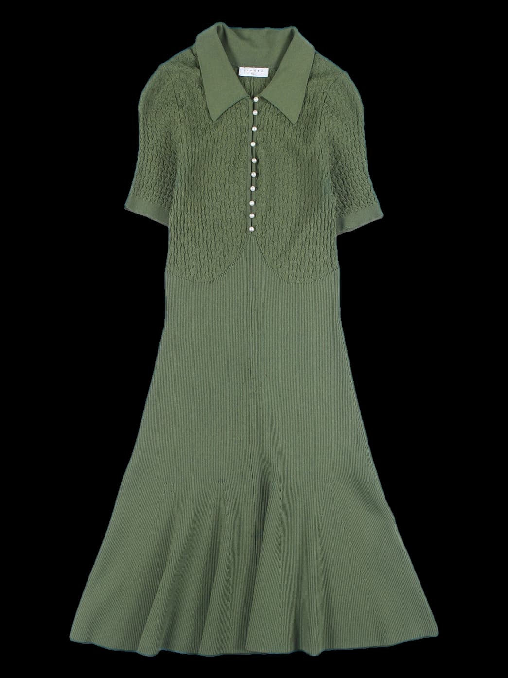 니트 반팔 원피스