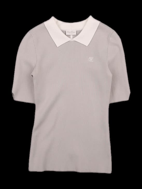 니트 반팔 카라티