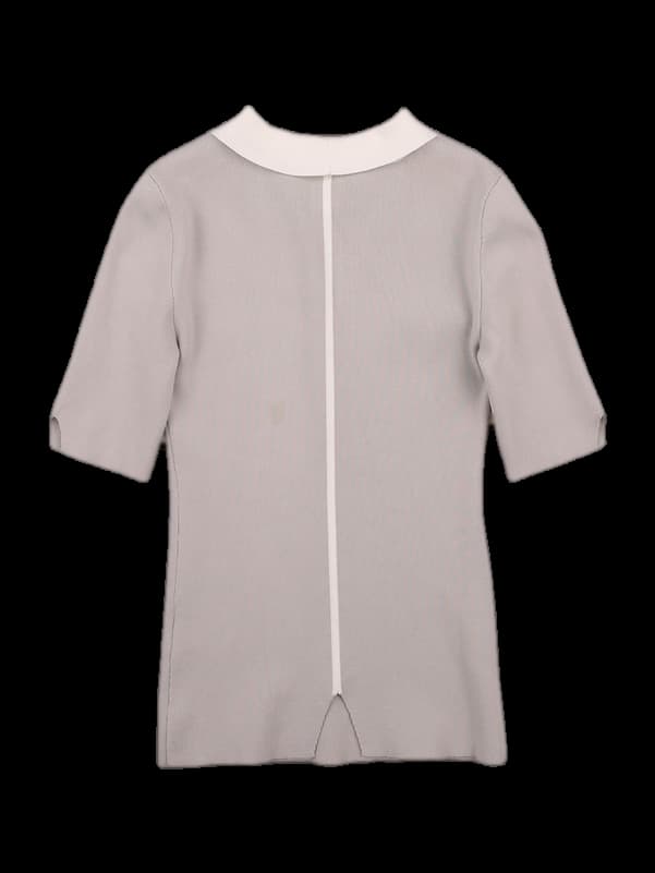 니트 반팔 카라티