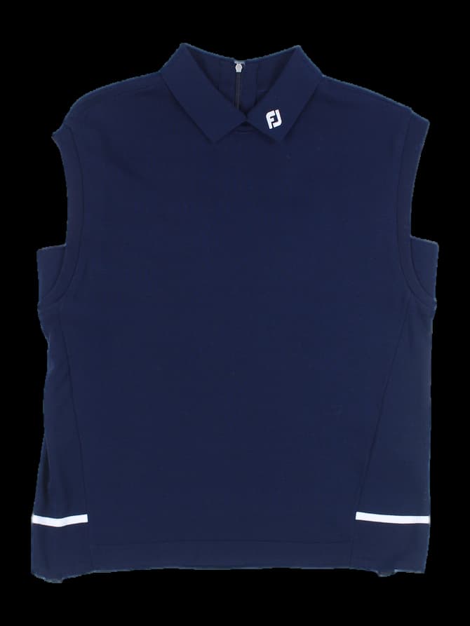 여성 민소매 카라 니트 티