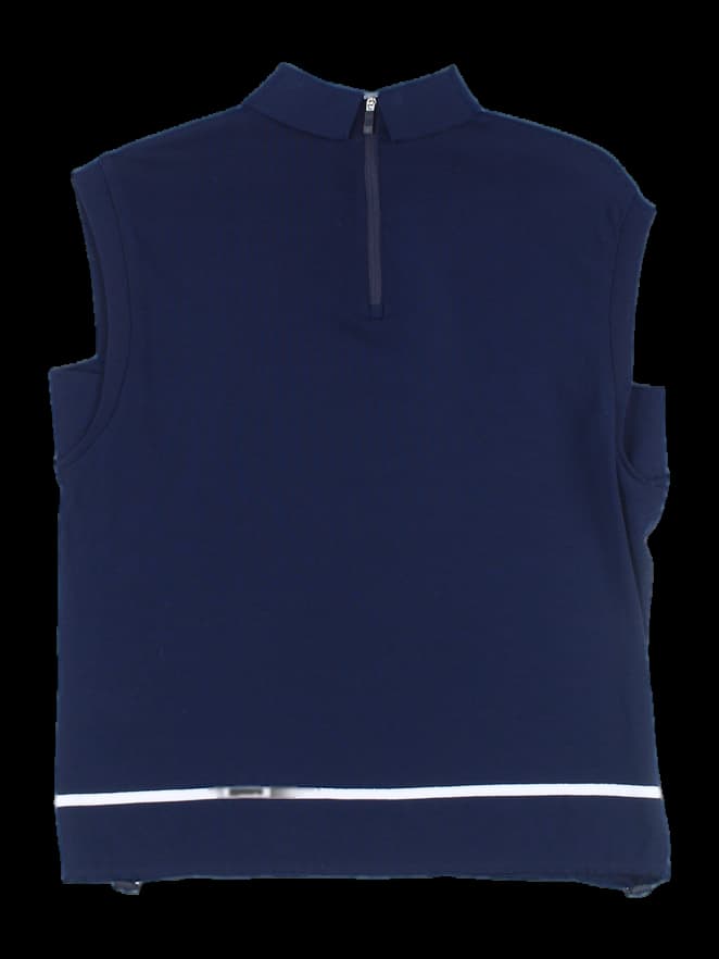 여성 민소매 카라 니트 티