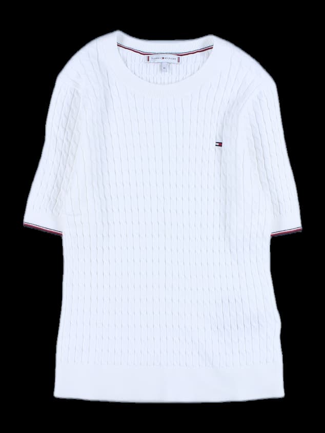 여성 니트 반팔 티