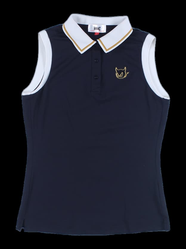 여성 민소매 카라 티