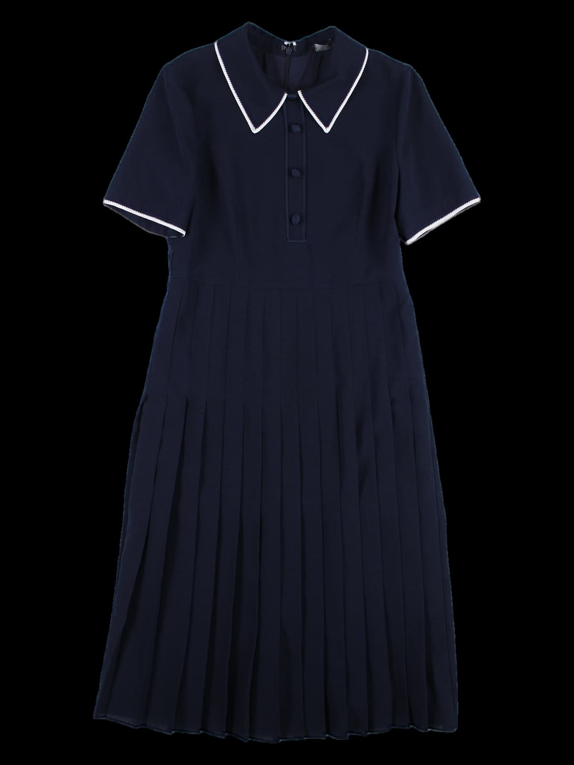 여성 반팔 카라 원피스