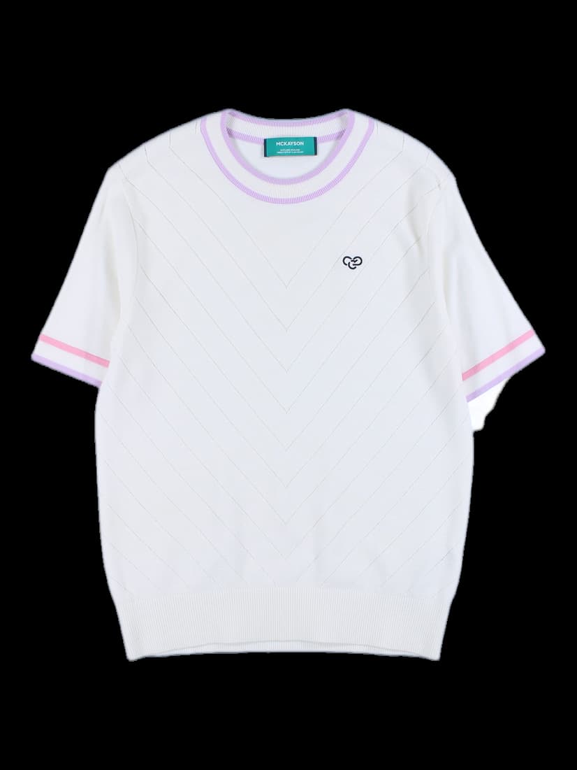 여성 니트 반팔 티