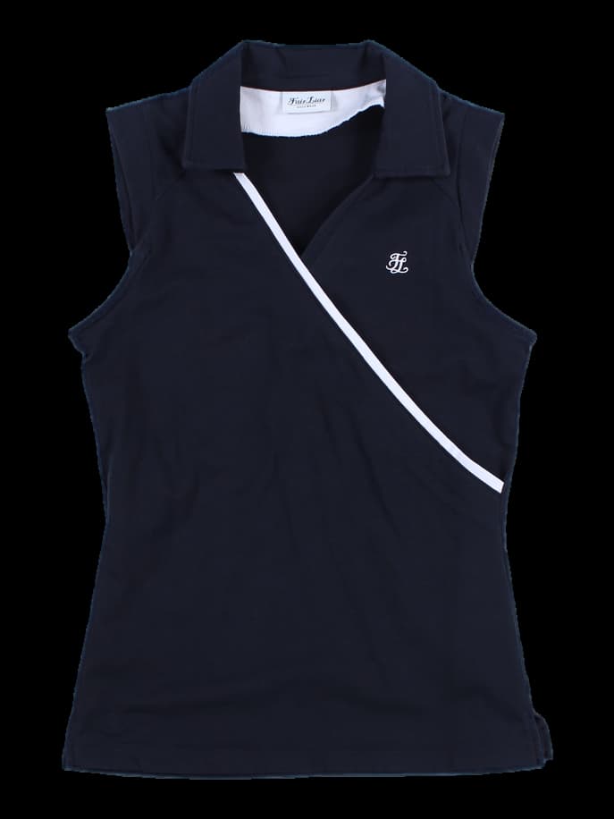 여성 민소매 카라 티