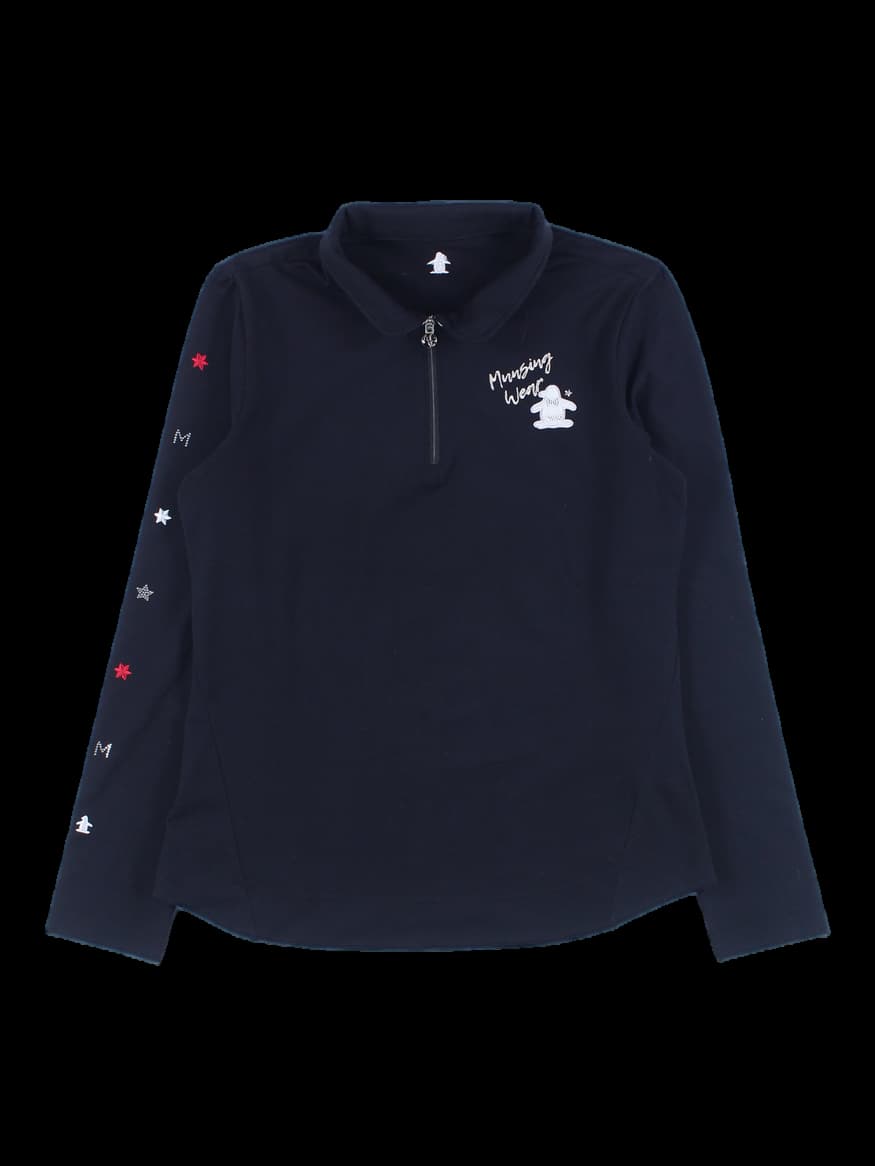 여성 긴팔 반집업 티