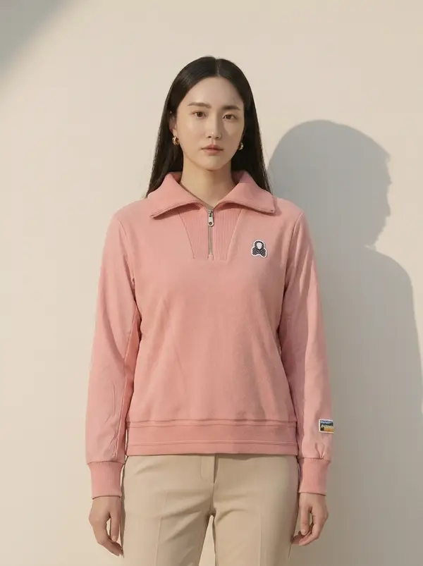 핑크 하프 집업 골프웨어 점퍼
