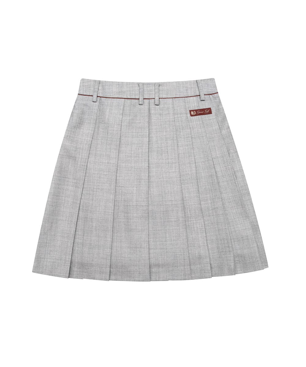 울 언밸런스 플리츠 큐롯(MELANGE GREY)