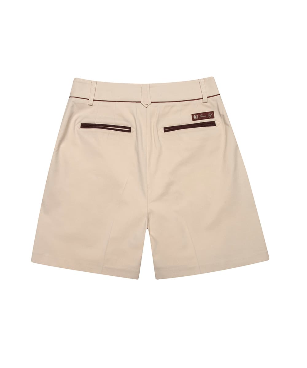 클래식 핀턱 하프팬츠(BEIGE)