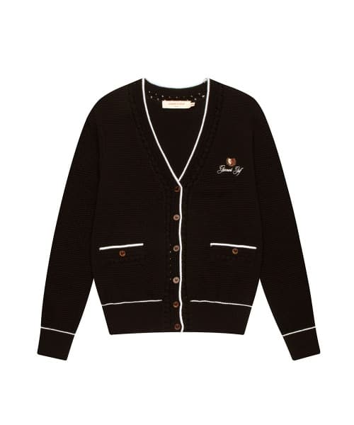 울 퍼프 풀오픈 가디건(BROWN)