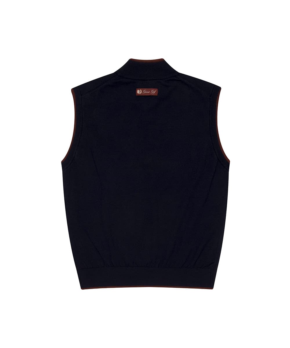 하프 집업 베스트 우먼(NAVY)